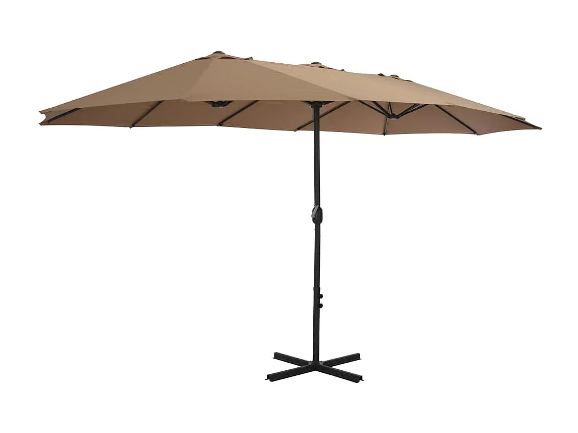 Parasol d'extérieur et poteau en aluminium 460 x 270 cm Taupe