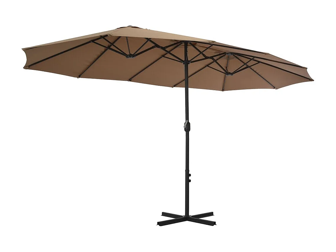 Parasol d'extérieur et poteau en aluminium 460 x 270 cm Taupe