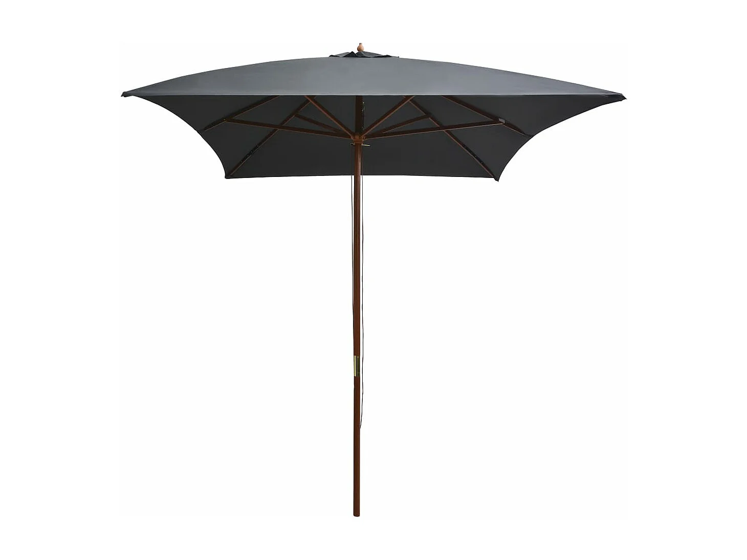 Sombrilla de exterior con palo de madera 200 x 300 cm Antracita