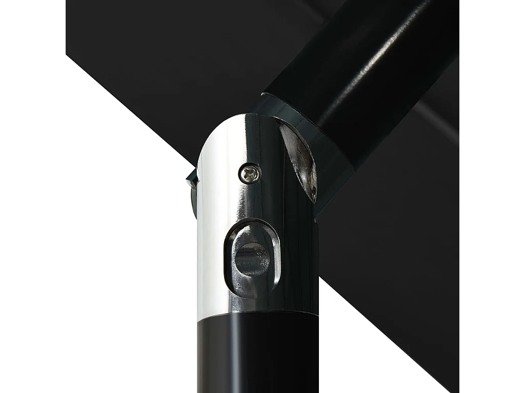 Parasol à 3 niveaux avec mât en aluminium Noir 3,5 m