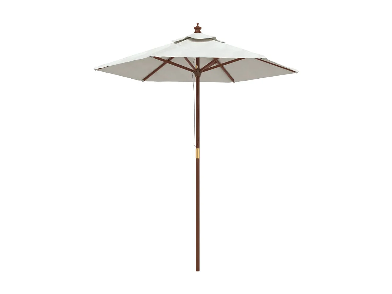 Gartensonnenschirm mit sandfarbenem Holzmast 196x231 cm