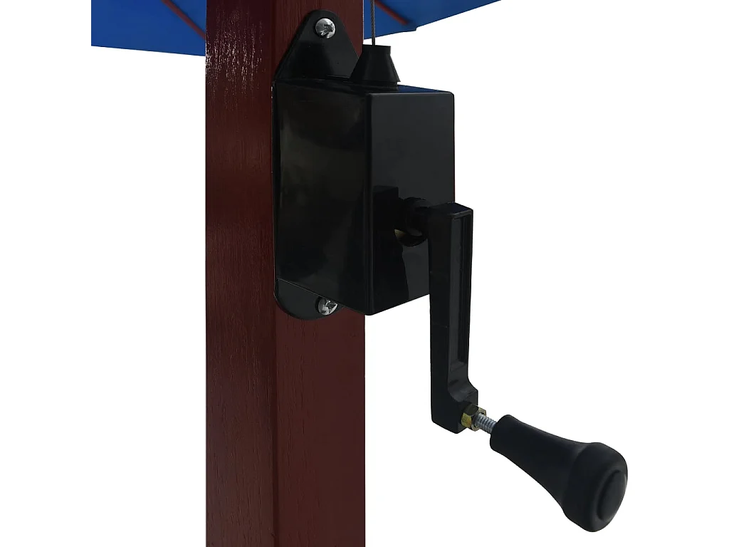 Parasol suspendu avec mât en bois 400x300 cm Bleu
