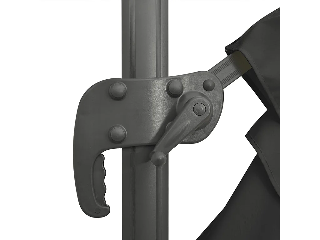 Guarda-sol deslocado com haste de alumínio preto 400x300 cm