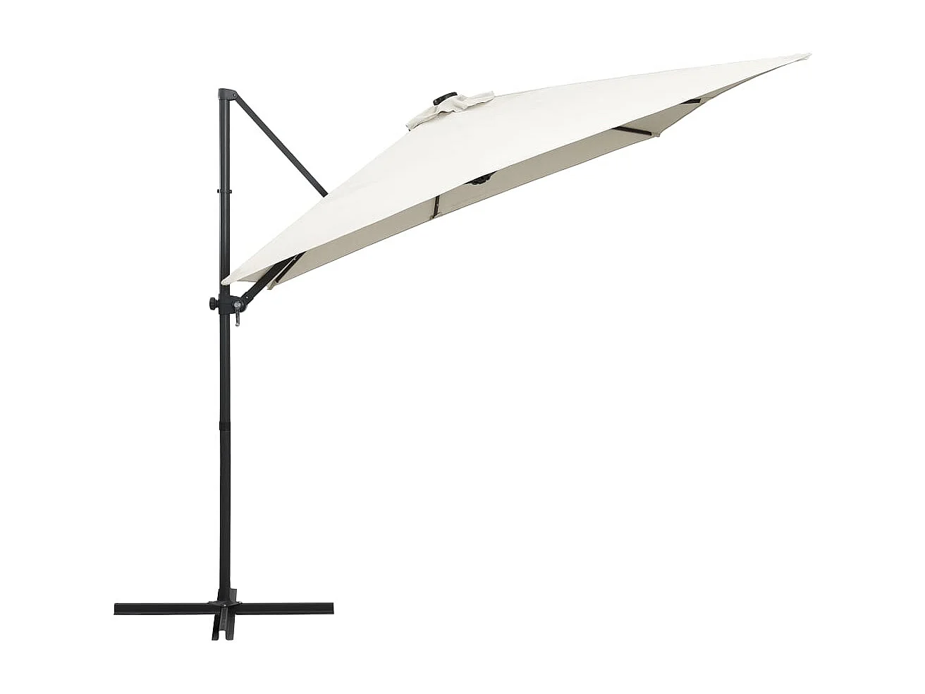 Offsetparasol met LED en stalen paal 250x250 cm Zand