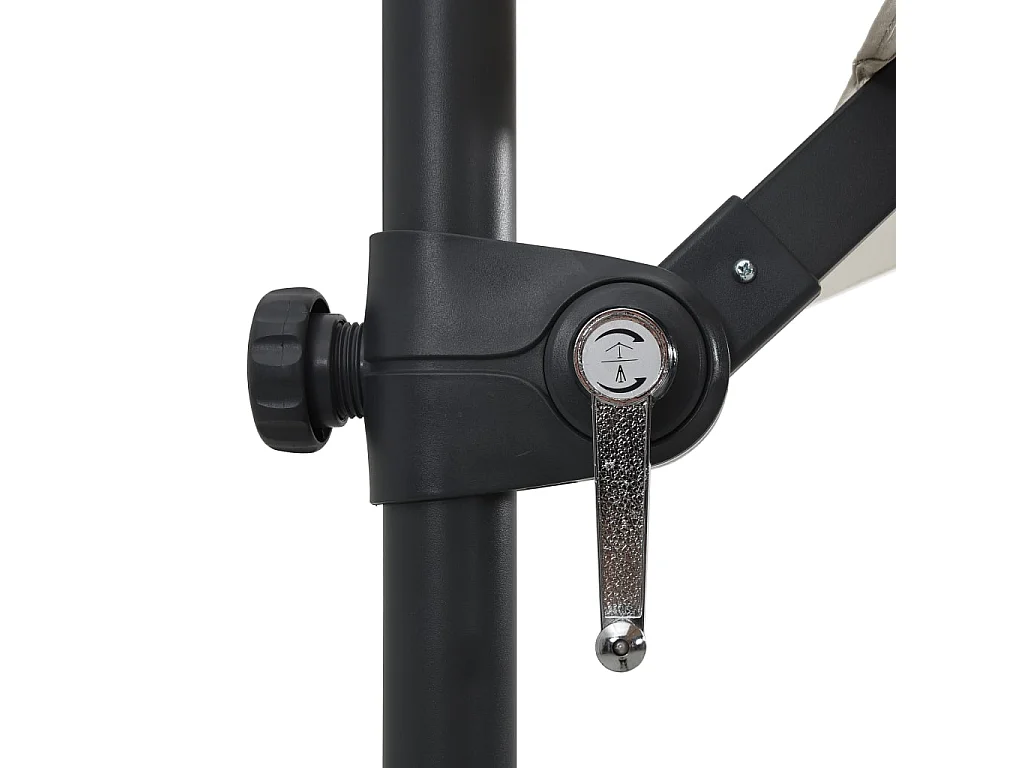 Ombrellone decentrato con LED e palo in acciaio 250x250 cm Sabbia