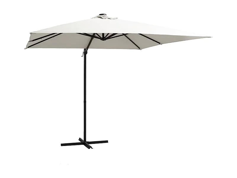 Offset-Sonnenschirm mit LED und Stahlmast 250x250 cm Sand