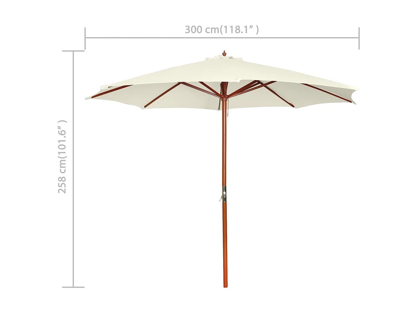 Parasol 300x258 cm Blanc sable