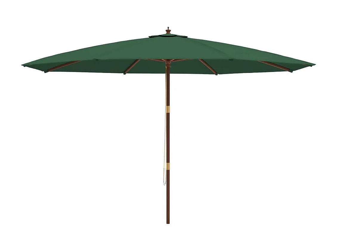 Sombrilla de jardín con palo de madera verde 400x273 cm