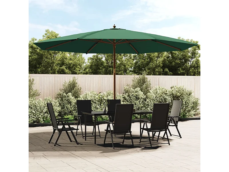 Tuinparasol met groene houten paal 400x273 cm