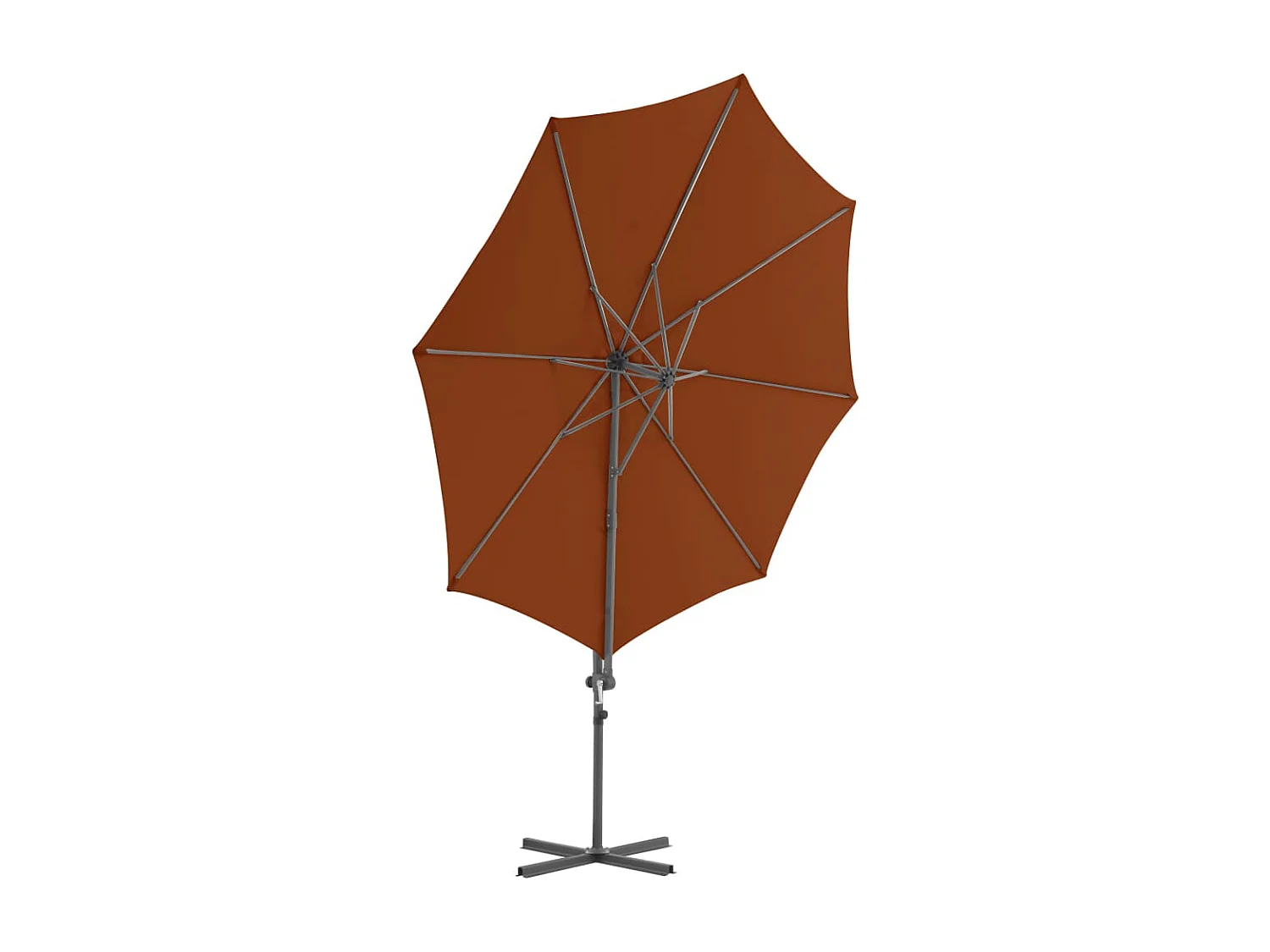 Parasol déporté avec mât en acier Terre cuite 300 cm