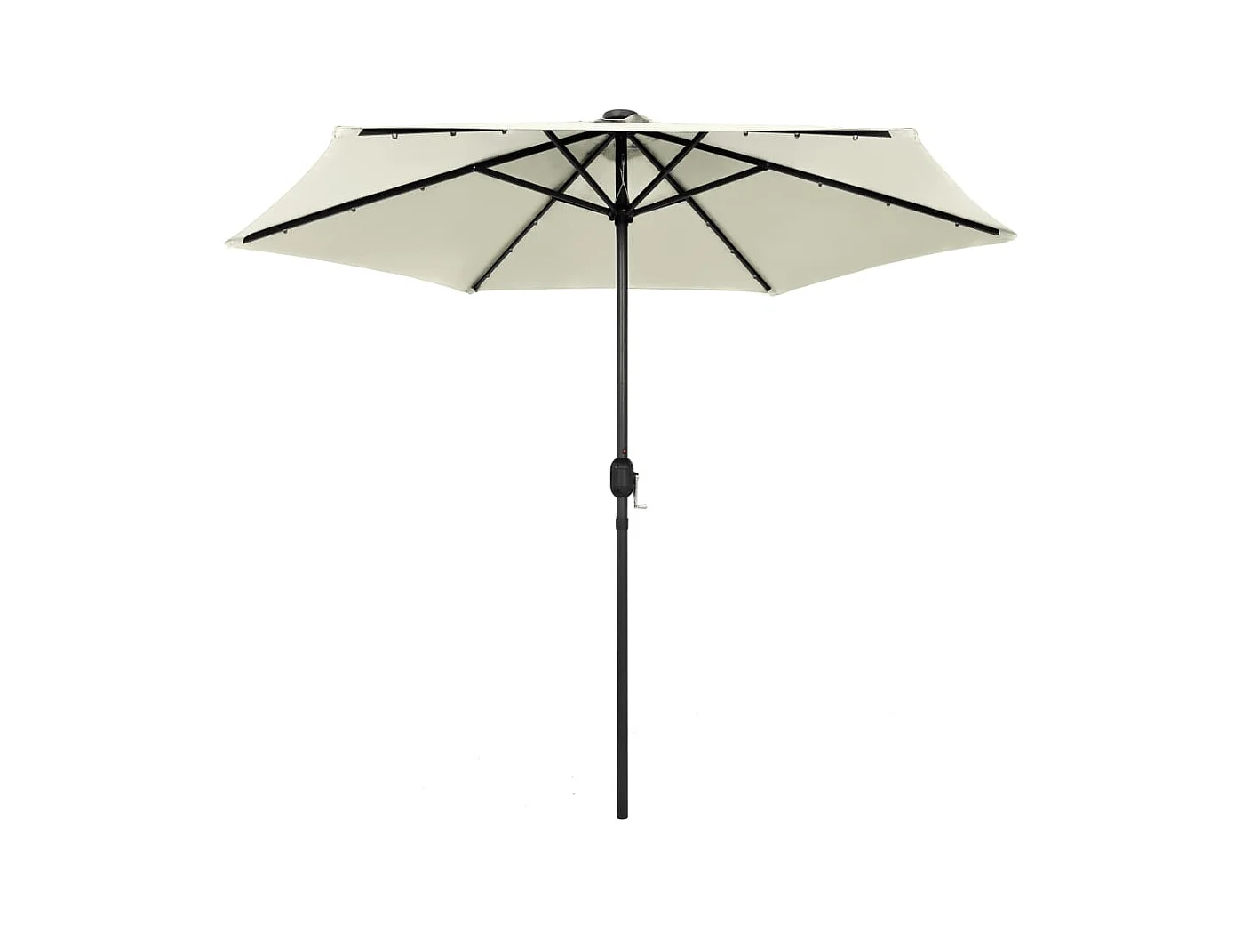 Parasol avec LED et mât en aluminium 270 cm Blanc sable