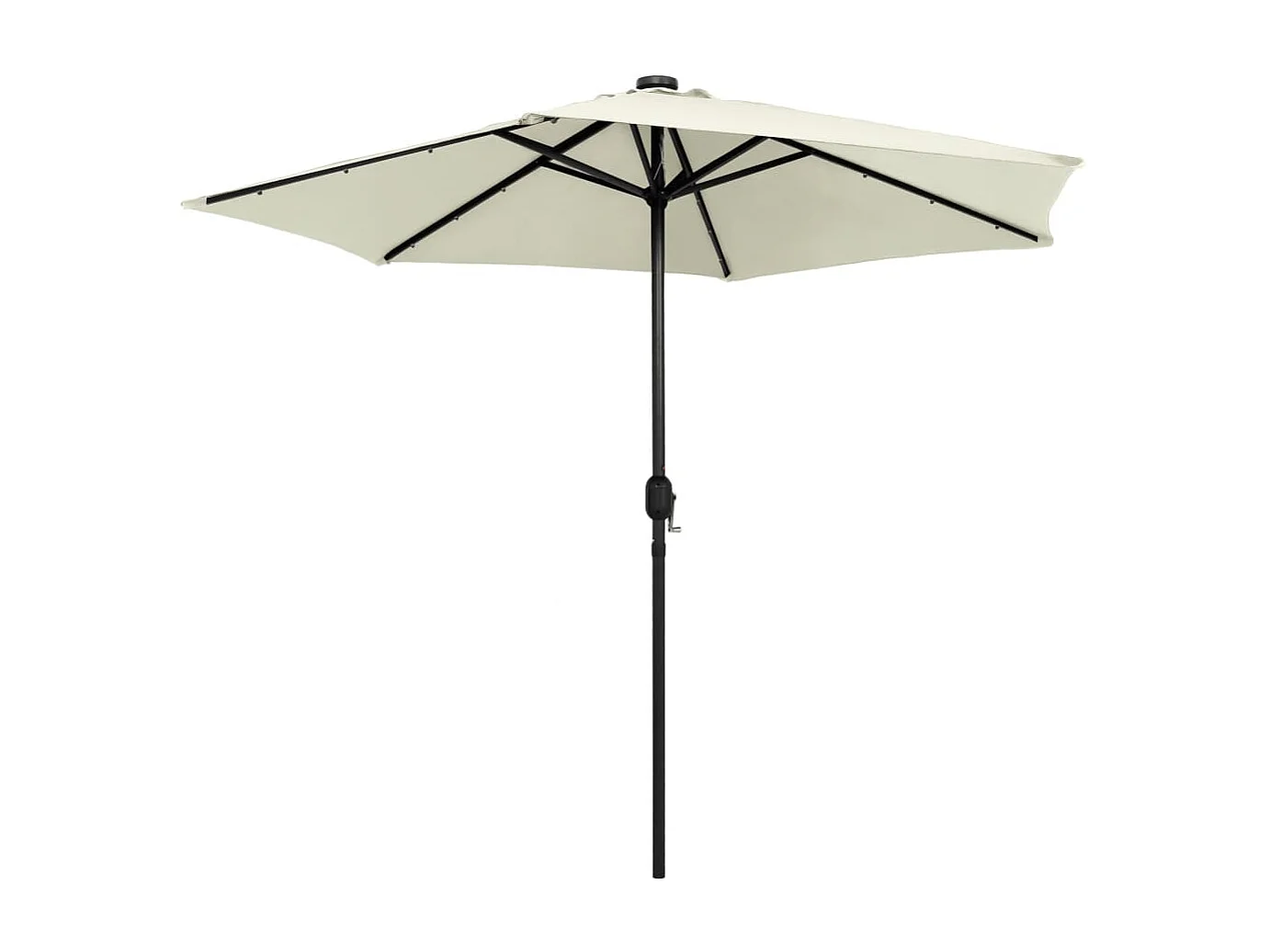 Parasol avec LED et mât en aluminium 270 cm Blanc sable