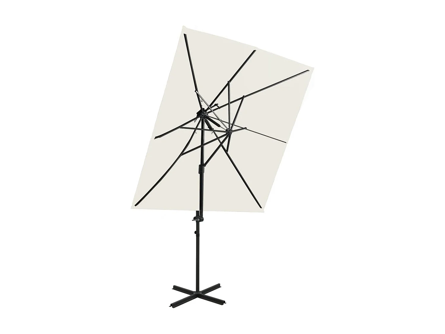 Parasol déporté à double toit Sable 250x250 cm