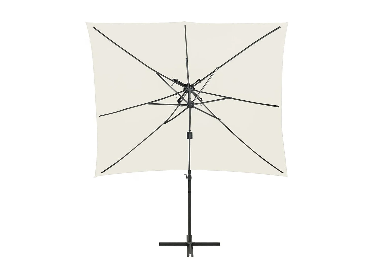 Parasol déporté à double toit Sable 250x250 cm