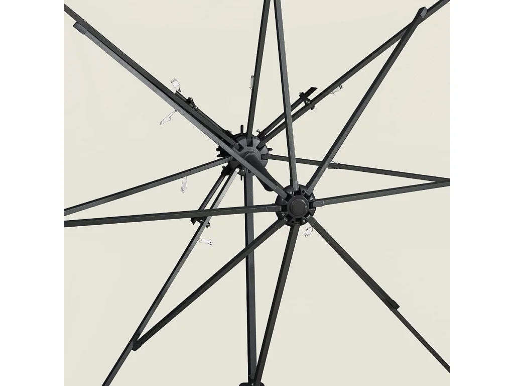 Parasol déporté à double toit Sable 250x250 cm