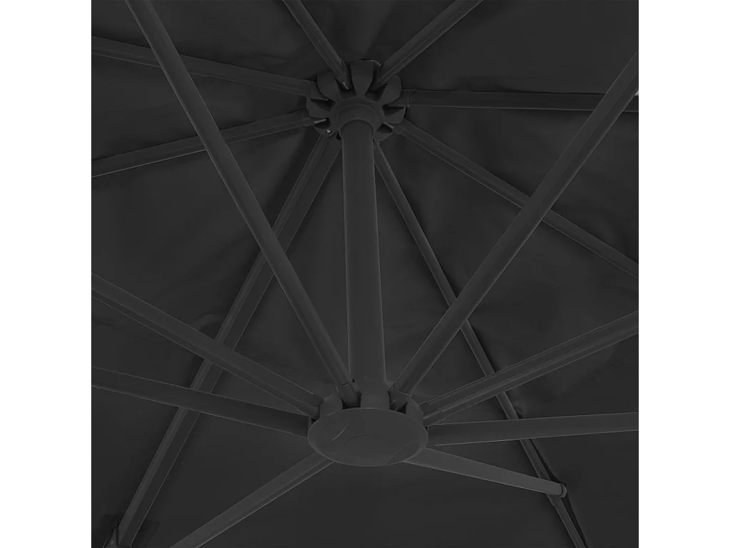 Parasol déporté avec mât en aluminium 400x300 cm anthracite