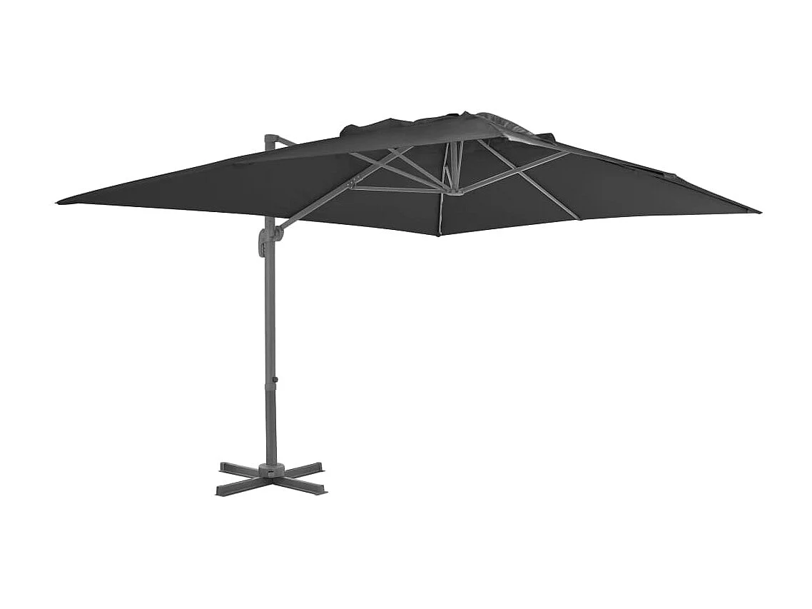 Parasol déporté avec mât en aluminium 400x300 cm anthracite