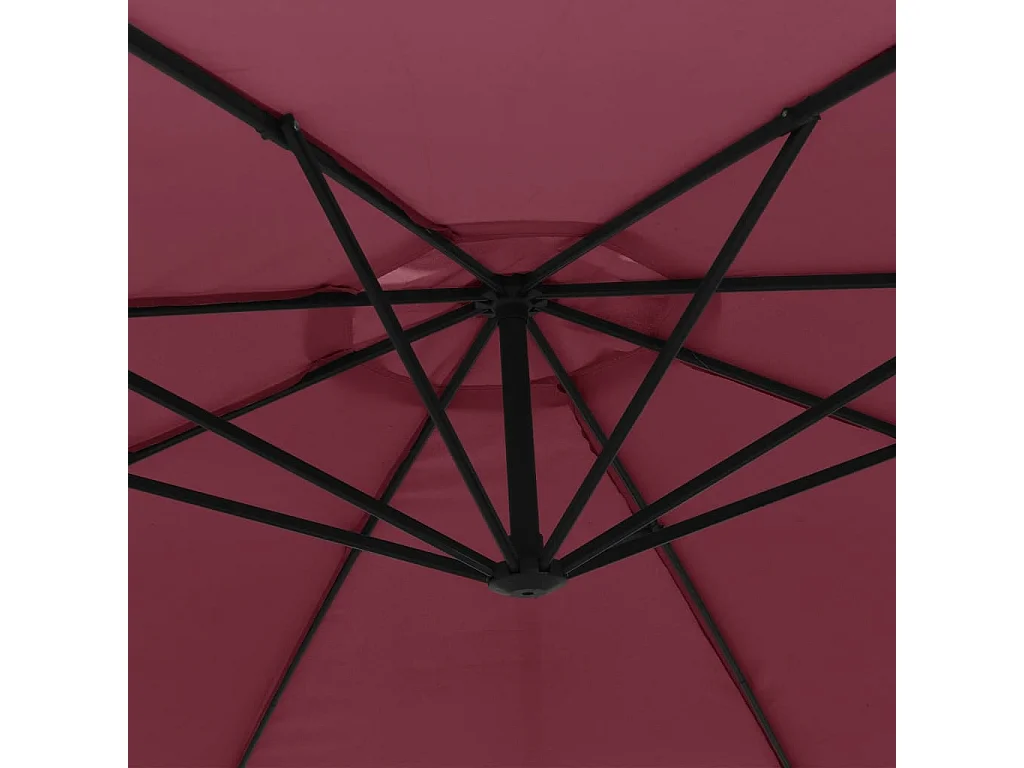 Guarda-sol cantilever com haste de alumínio 350 cm Bordeaux