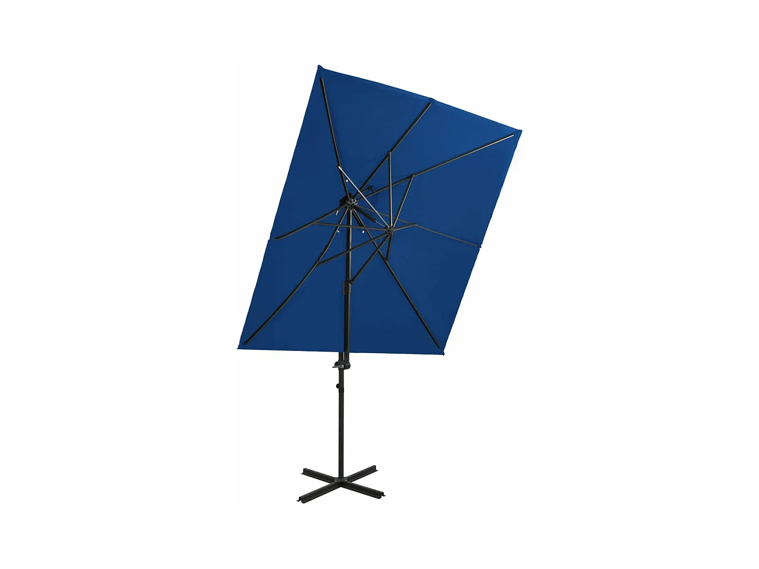 Parasol déporté à double toit Bleu azuré 250x250 cm