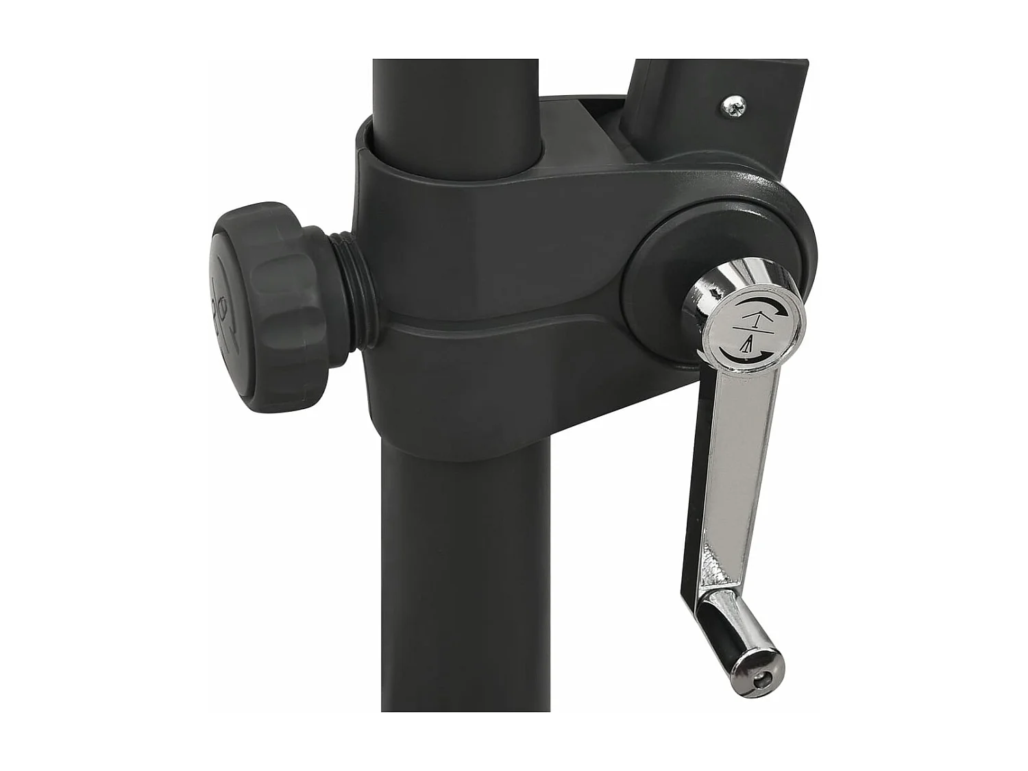 Guarda-sol deslocado com poste e luzes LED Areia 300 cm