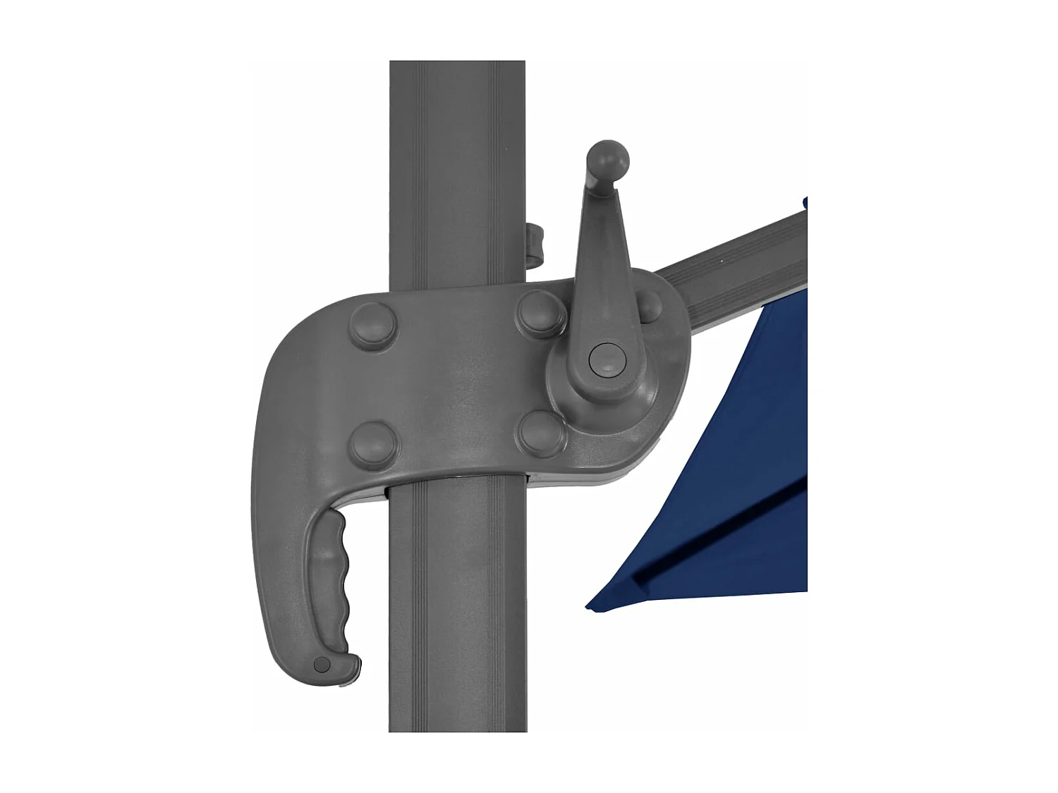 Offset parasol met aluminium paal 4x3 cm azuurblauw