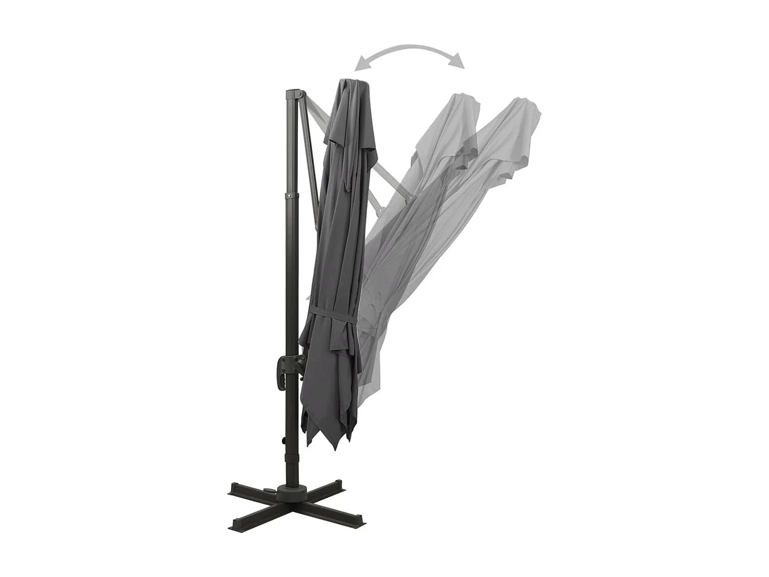 Sombrilla desplazada con doble techo 300x300 cm antracita