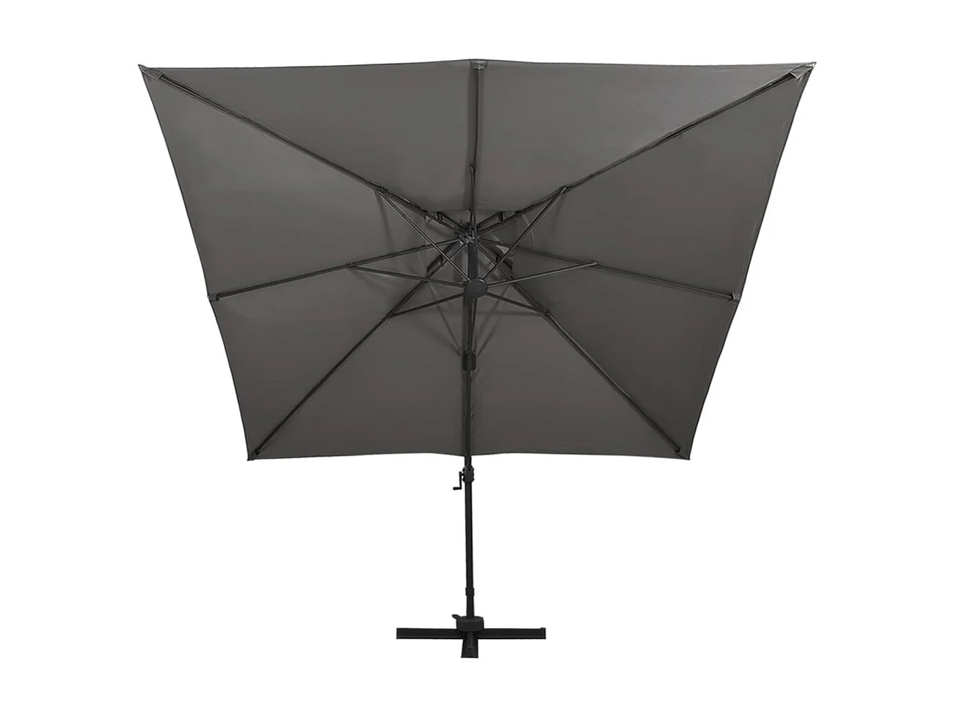 Parasol déporté avec double toit 300x300 cm anthracite