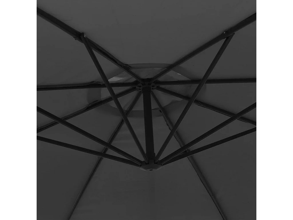 Guarda-sol cantilever com poste de alumínio 350 cm Antracite