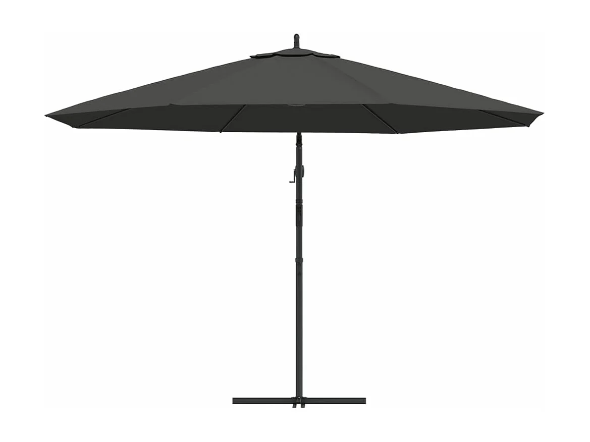 Parasol en porte-à-faux avec poteau Aluminium 350 cm Anthracite