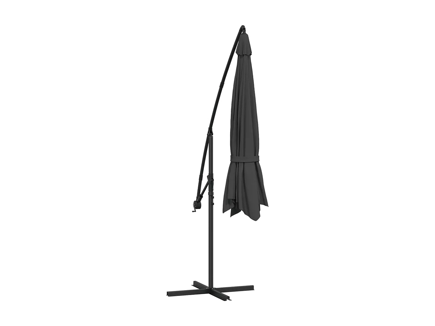 Parasol en porte-à-faux avec poteau Aluminium 350 cm Anthracite