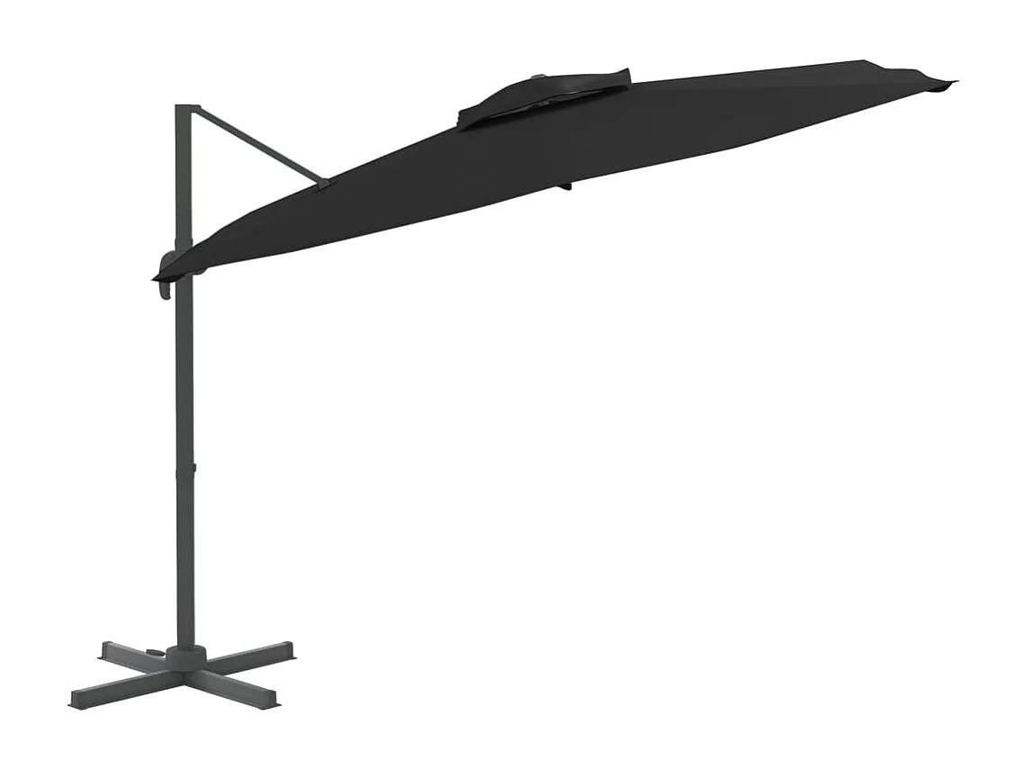 Ampelschirm mit Doppeldach Schwarz 400x300 cm