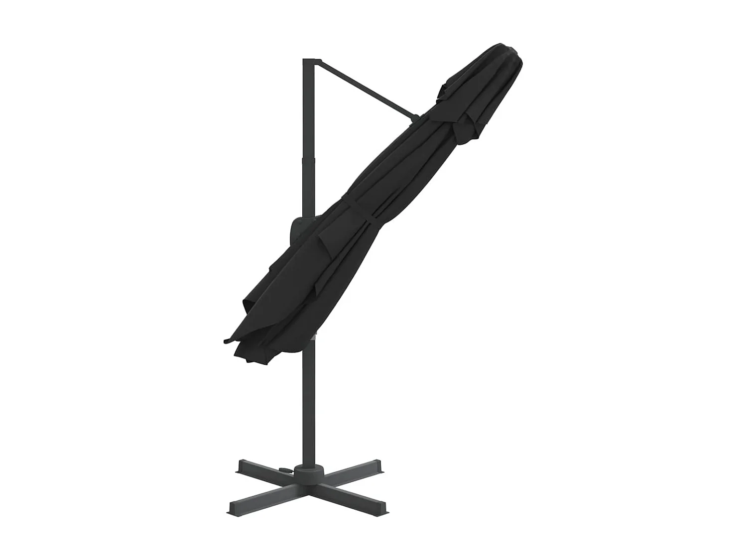 Ampelschirm mit Doppeldach Schwarz 400x300 cm