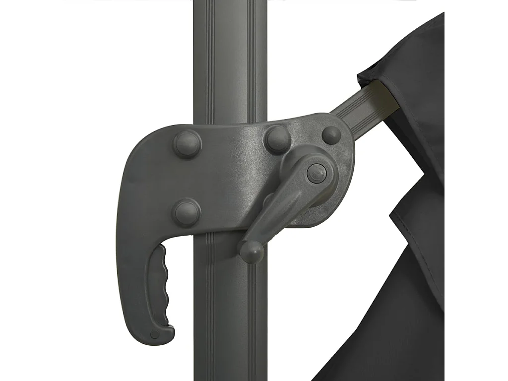 Ampelschirm mit Doppeldach Schwarz 400x300 cm