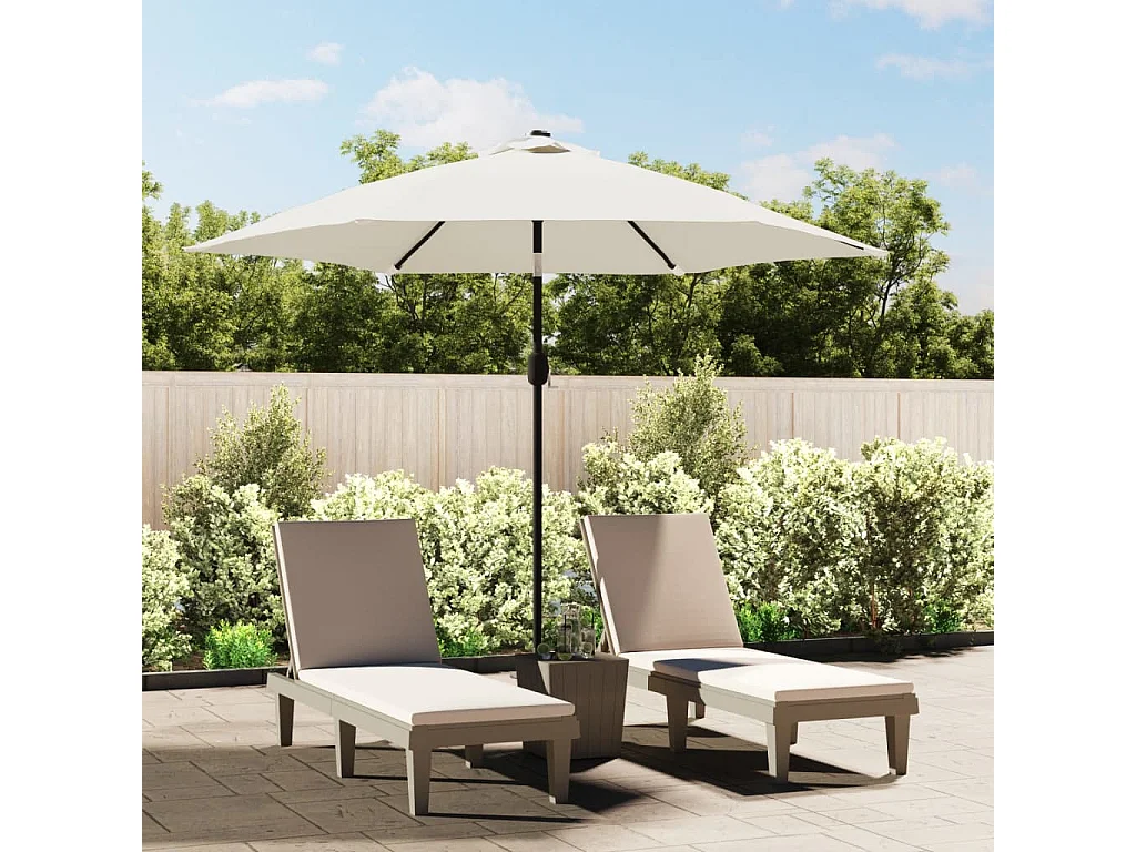 Parasol cantilever à LED 3 m blanc sable