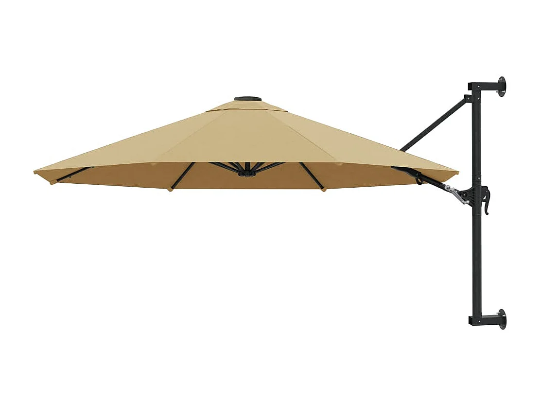 Parasol mural avec mât métallique 300 cm Taupe
