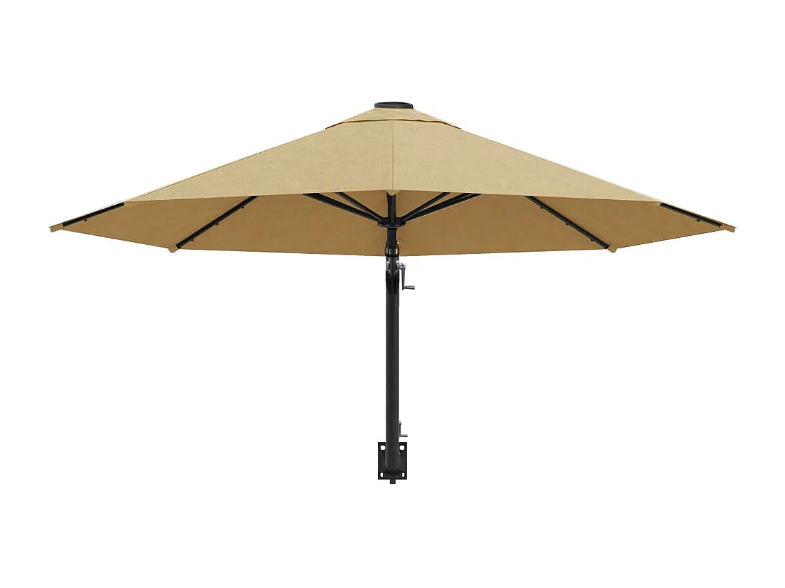 Parasol mural avec mât métallique 300 cm Taupe