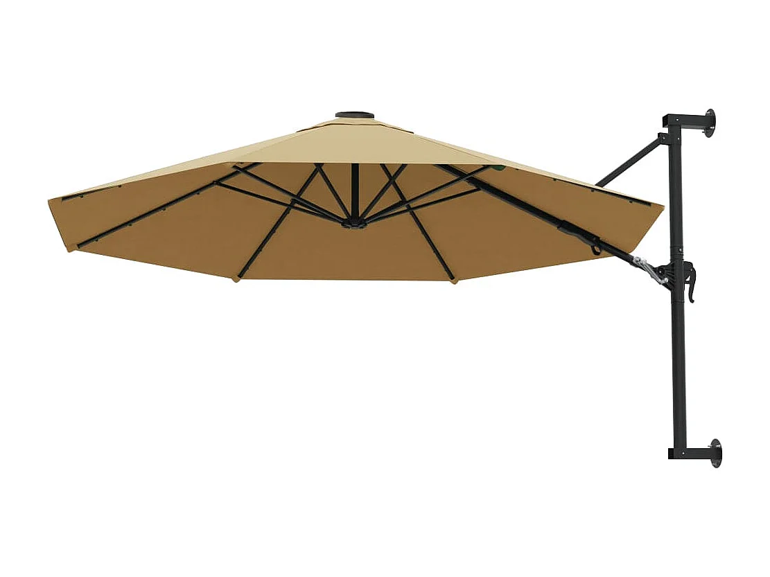 Wandschirm mit Metallstange 300 cm Taupe