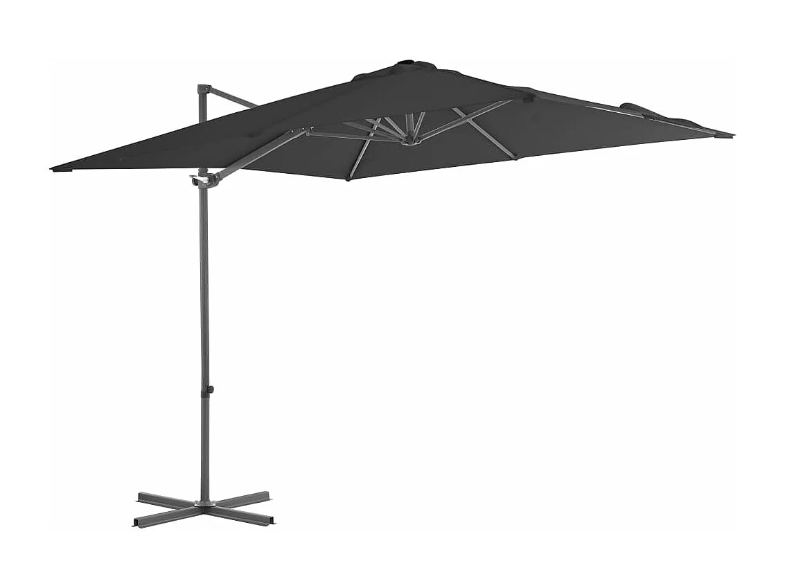 Guarda-sol cantilever com poste de aço 250x250 cm Antracite