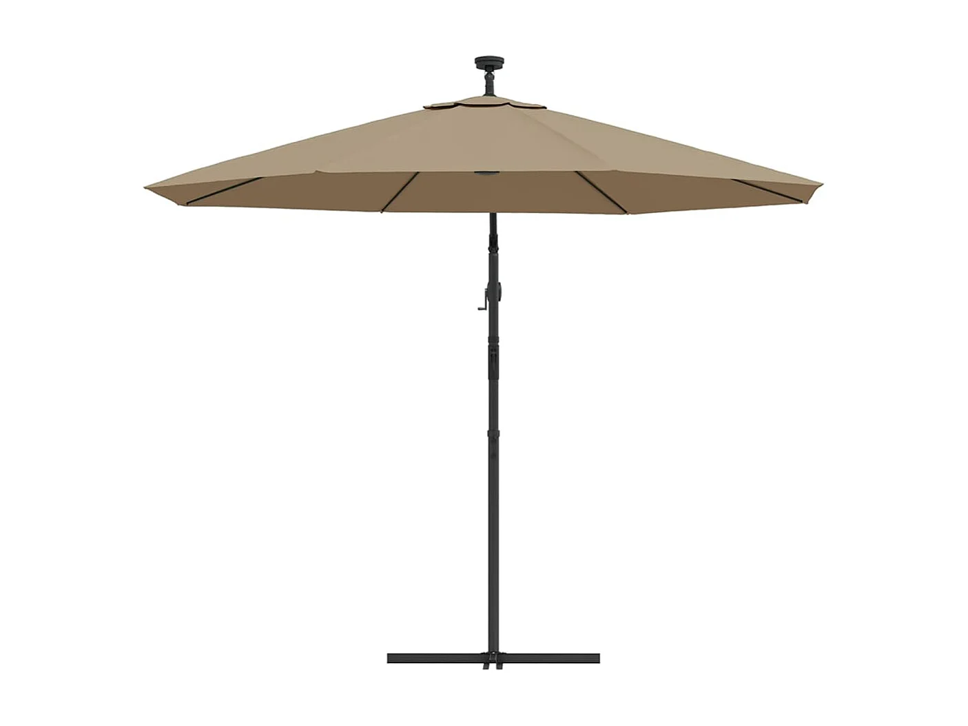 LED zweefparasol en stalen paal 300 cm Taupe