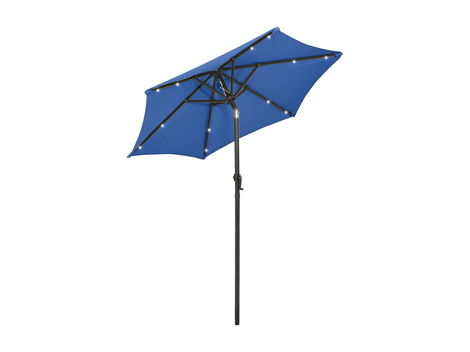 Parasol avec lumières LED Bleu azuré 200x211 cm Aluminium