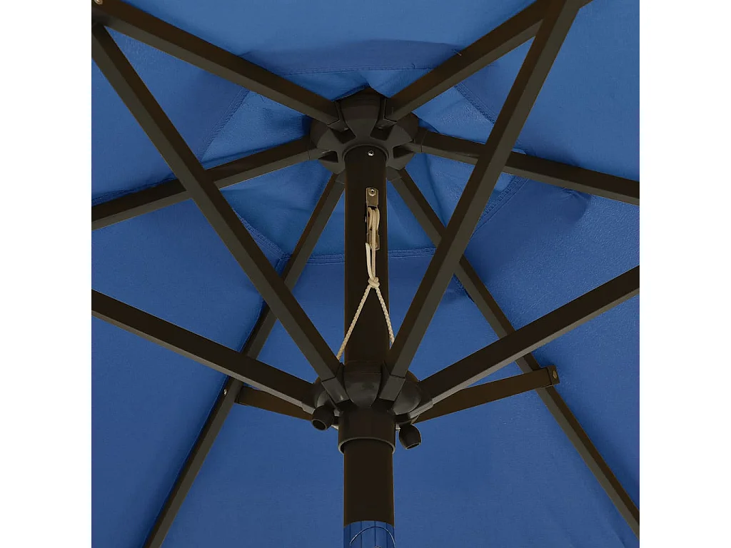 Parasol avec lumières LED Bleu azuré 200x211 cm Aluminium