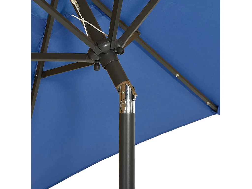 Parasol avec lumières LED Bleu azuré 200x211 cm Aluminium