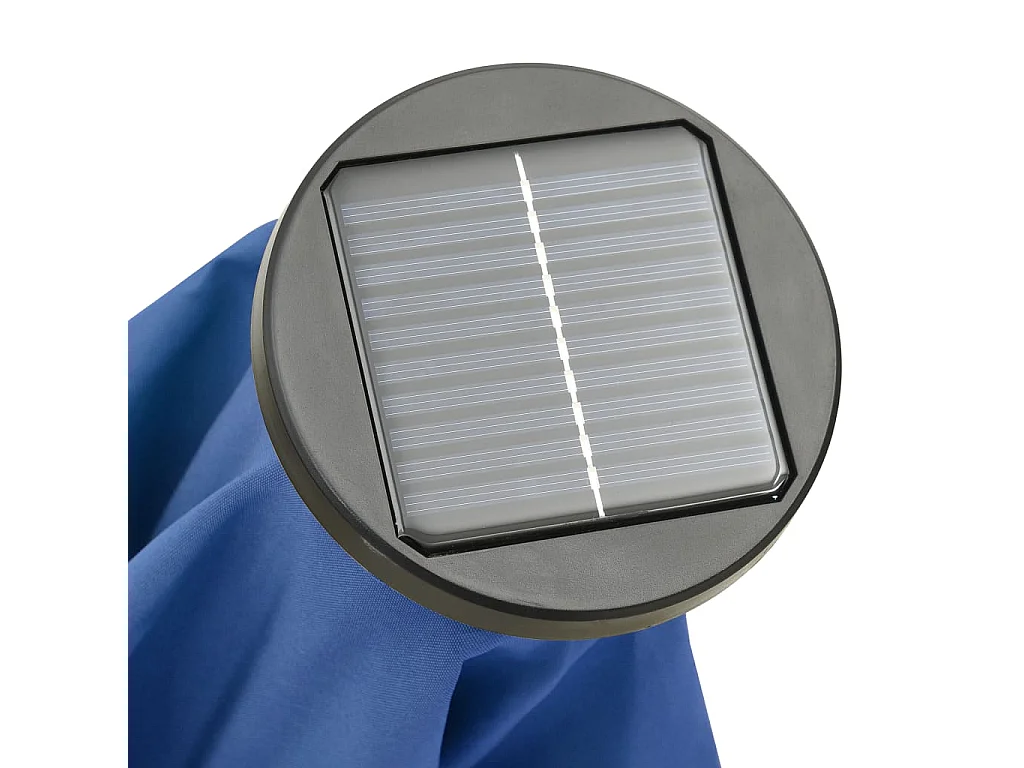 Parasol avec lumières LED Bleu azuré 200x211 cm Aluminium