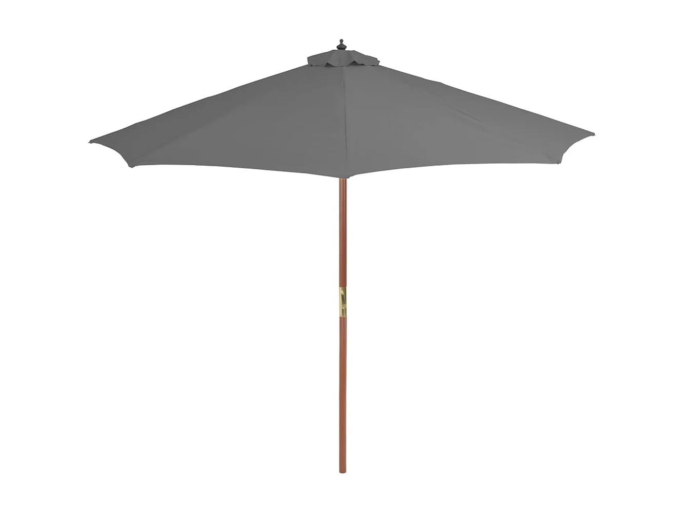 Parasol d'extérieur avec mât en bois 300 cm Anthracite