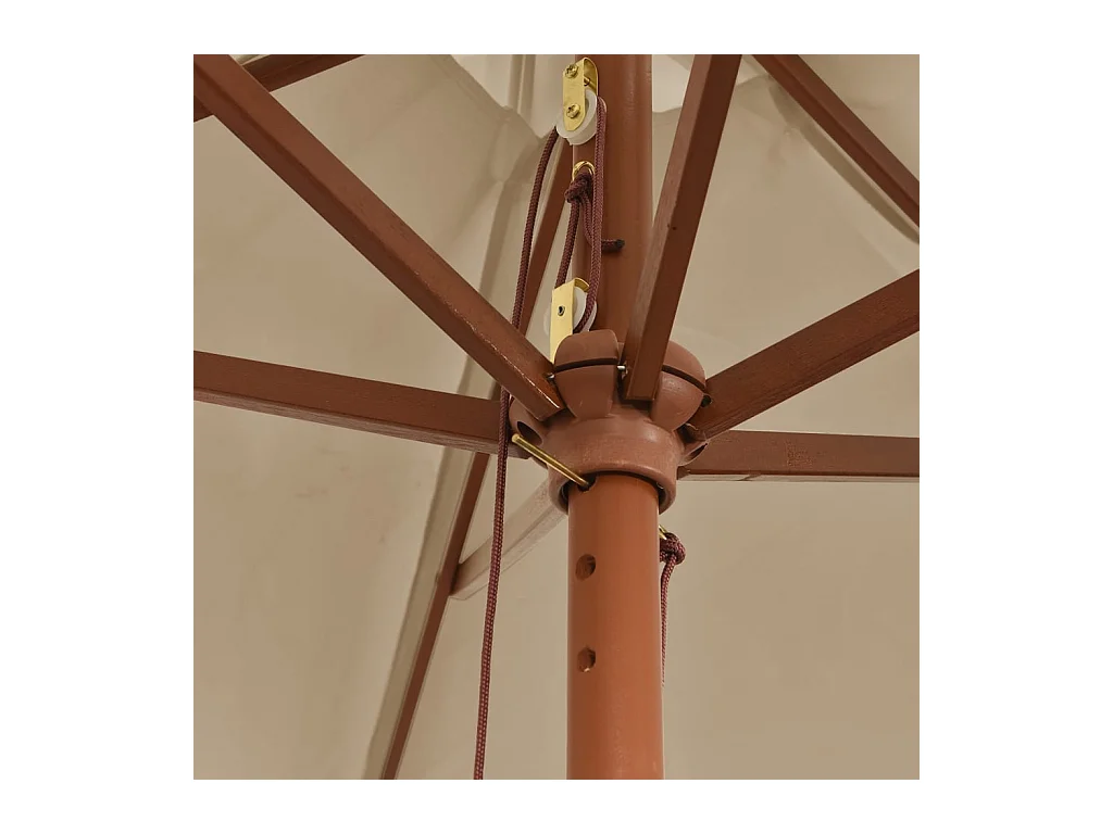 Parasol de jardin avec mât en bois taupe 299x240 cm