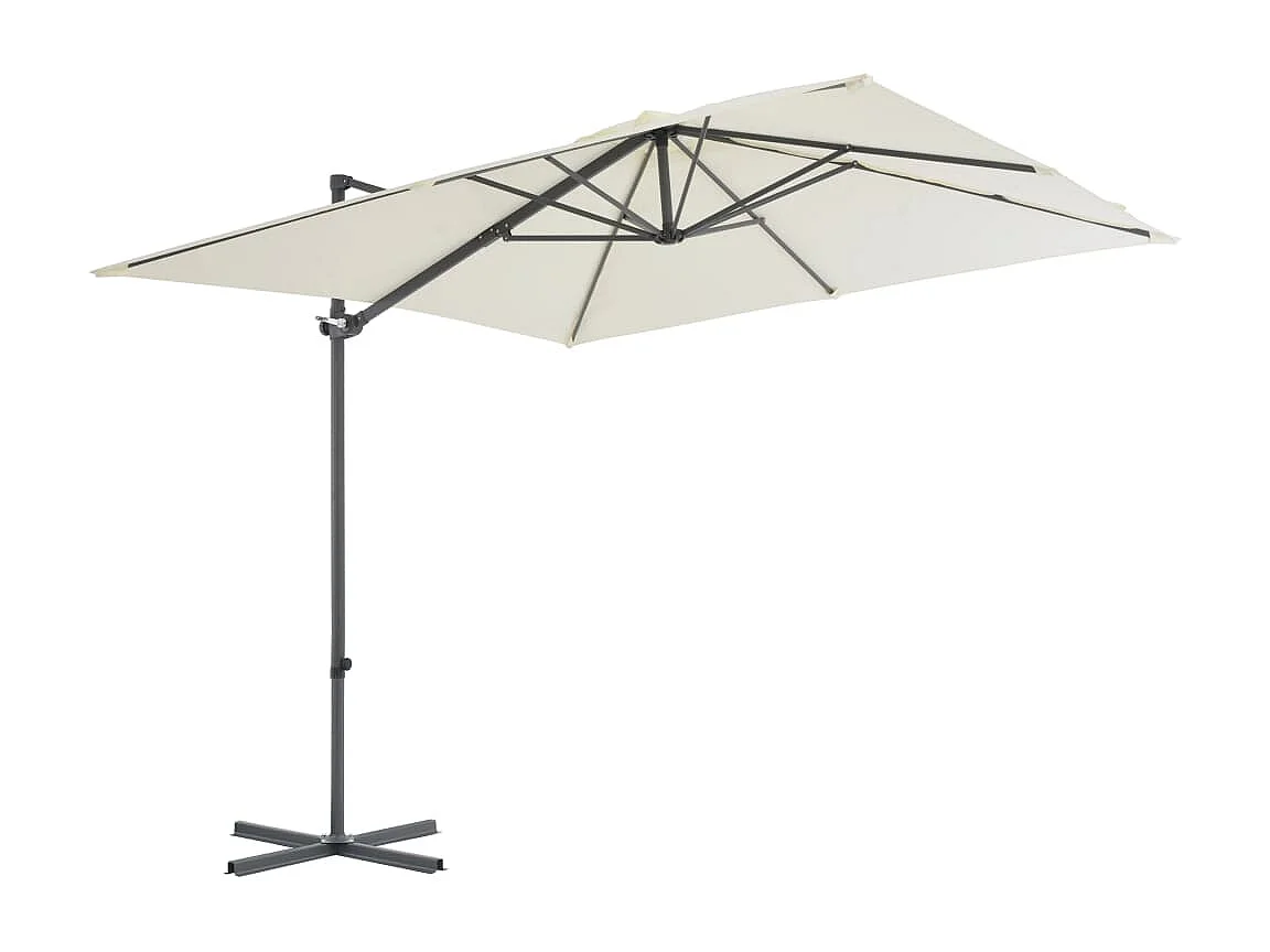 Parasol en porte-à-faux avec mât en acier 250 x 250 cm Sable