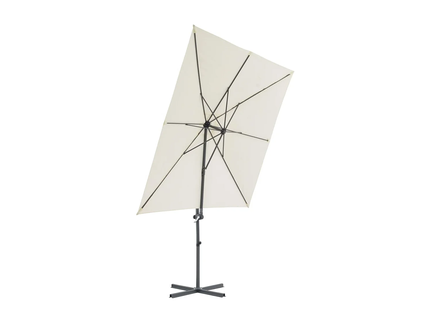 Parasol en porte-à-faux avec mât en acier 250 x 250 cm Sable