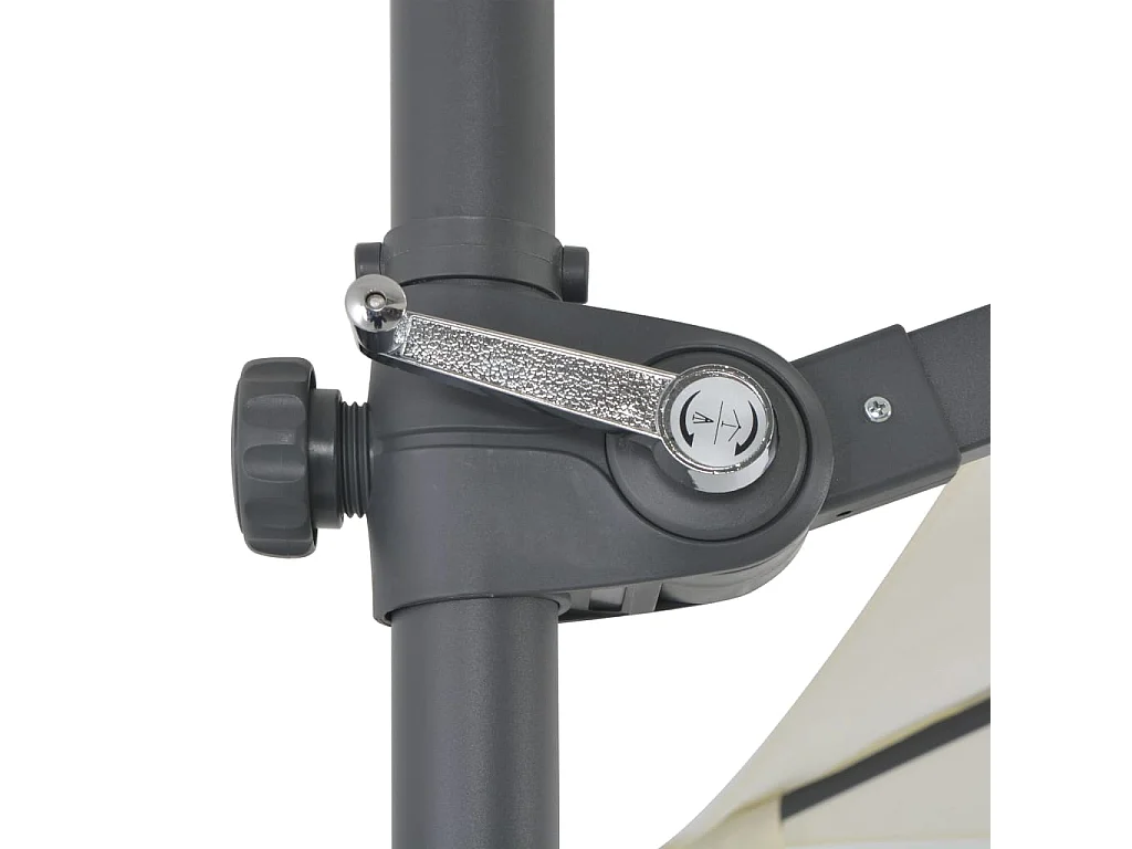 Parasol en porte-à-faux avec mât en acier 250 x 250 cm Sable