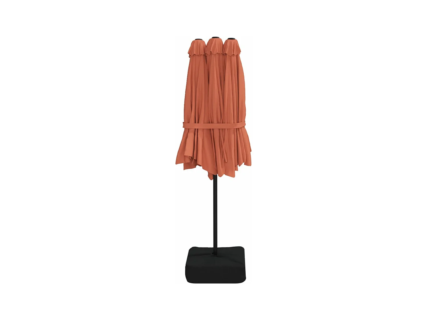 Parasol à double tête avec LED terre cuite 449x245 cm