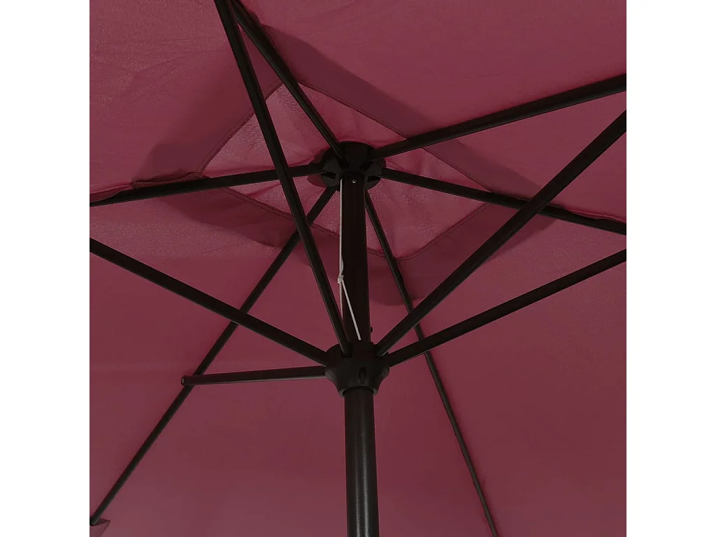 Parasol avec mât en métal 300 x 200 cm Bordeaux